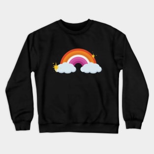 Lesbian Pride Retro Rainbow Crewneck Sweatshirt